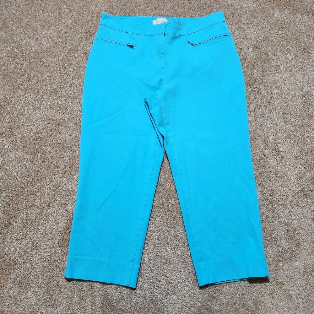 Talbots Capri Pants Women 12P Blue Curvy High Rise